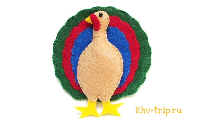 Индюк из фетра — выкройка и мастер-класс Индюк из фетра - выкройка и мастер-класс