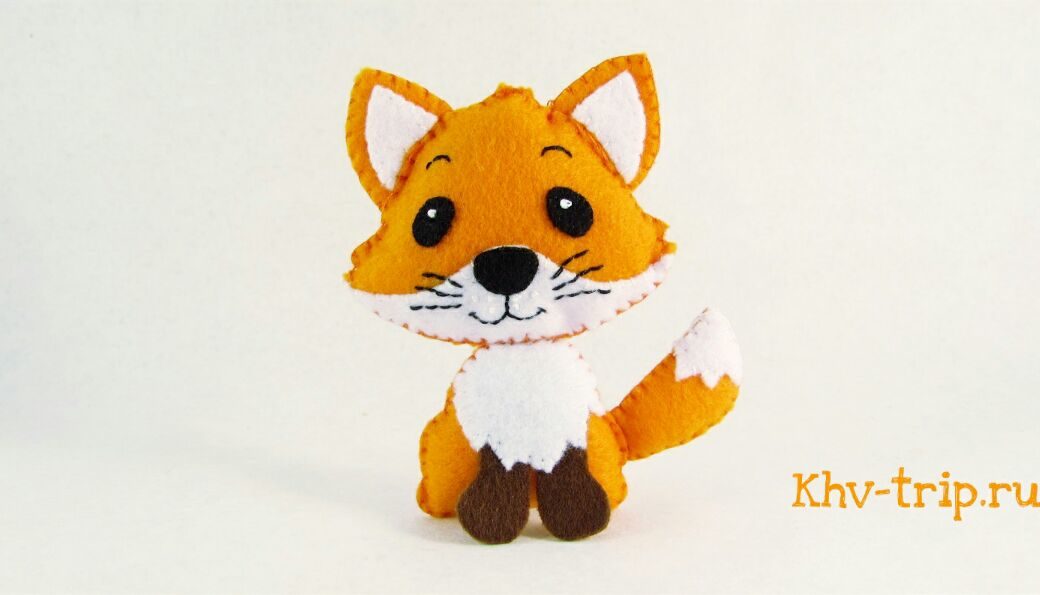 лиса из фетра — выкройка лиса из фетра - выкройка