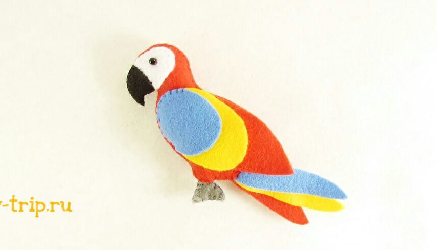 попугай из фетра выкройка игрушка из фетра - попугай